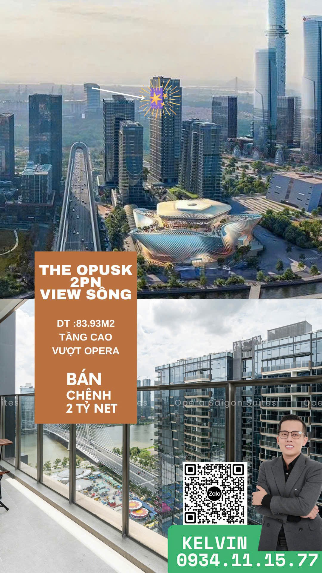 Bán Căn Hộ 2PN Cao Cấp View Pháo Hoa Quận 1, The Opusk - Đầu Tư Sinh Lời